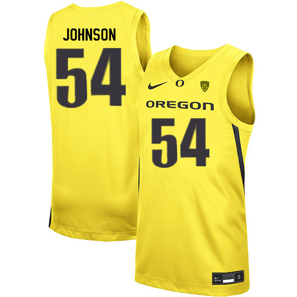 Men #54 Will Johnson Oregon Ducks College Basketball Jerseys Sale-Yellow